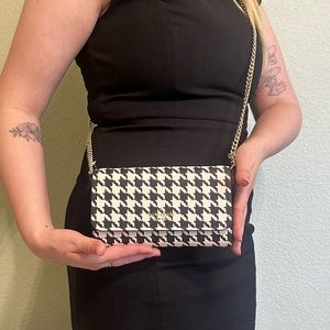 NWT Kate Spade Darcy Houndstooth Wallet on a Chain